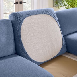 SureFit Cedar Stretch Texture Sectional Slipcovers, Small Couch Cushion Covers for Sectional with A Snug Fit, Machine Washable, Single Indigo Cushion Cover