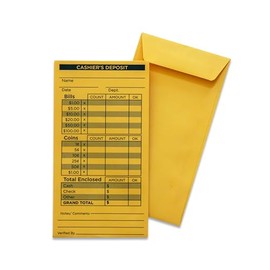 Mountain Valley Printing Cashier's Deposit Envelopes | Cash Drop Envelopes (500), Brown