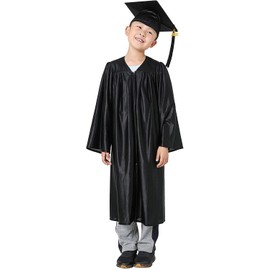 GraduatePro Children's Graduation Talar and Graduation Hat 2025 Tassel for Preschool Nursery Graduation Party, black