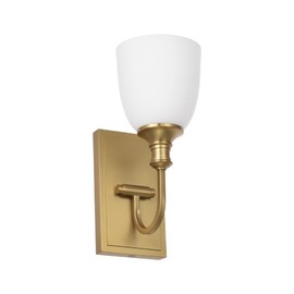 Hanaloa Wall Sconce Light, Vintage Sconces Wall Lighting in Aged Brass, 1 Light Bathroom Vanity Lighting with Opal Glass Shade, Wall Light for Bedroom Bathroom Living Room Entryway Hallway