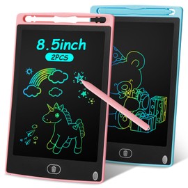 LCD Writing Tablet 2 Pack,Doodle Scribbler Pad 8.5 inch Colorful Screen Drawing Board Learning Gift for Kids, Educational Toys for 3-8 Years Old Boys & Girls(blue and pink)
