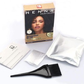 30 Minute Chemical-Free Henna Powder Hair Color for Men and Women - Midnight Blue Hair Dye - Haircare Organic