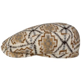 Stetson Navajo Driver Jersey Flat Cap - Multicoloured Hat - Four Piece Cut - Mottled Multicoloured with Cotton Lining - EU Manufacture - Men - Autumn/Winter, cream white