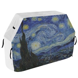 Premium Grill Cover Waterproof Van Gogh Starry Night Barbecue Cover Fade Resistant BBQ Cover Heavy Duty Fits Grill Widths Up to 25 in