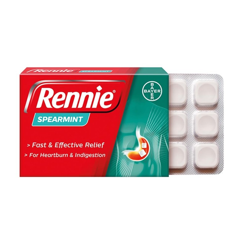 Rennie Spearmint - Antacids, Heartburn Relief and Indigestion Tablets, Fast