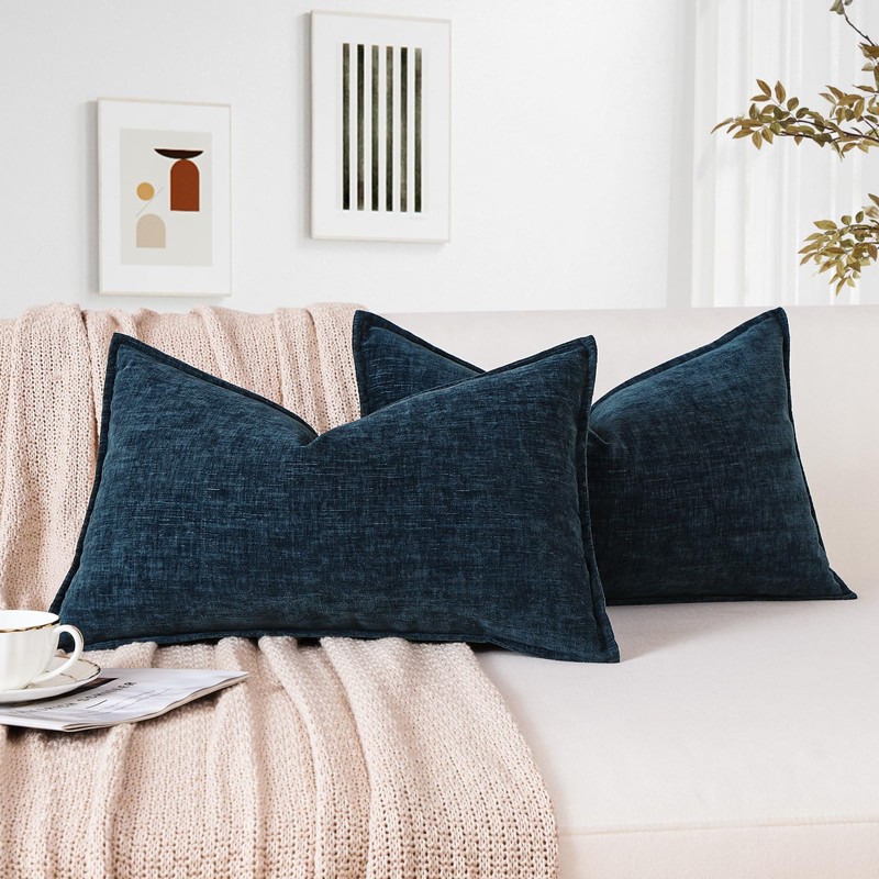Sungeek Set of 2 Soft Chenille Cushion Covers 30x50cm Lumbar
