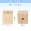 sourcing map 20Pcs Wooden Blocks with Holes, 1.6 Inch Unfinished