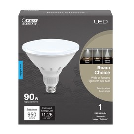 Feit Electric IntelliBulb BeamChoice Reflector LED Bulb, Indoor/Outdoor, PAR38 on E26 Base, 90 CRI, Dimmable, 90-Watt Equivalent, 25K Life Hours, 5000K Daylight - PAR38/ADJ/950CA