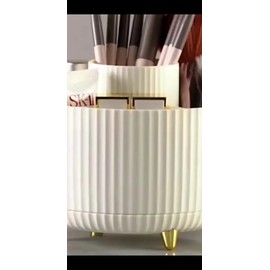 Organizador Giratorio 360° Para Brochas De Makeup Blanco