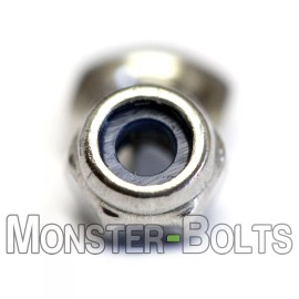 MonsterBolts (10) M2.5-0.45 / 2.5mm - Nylon Insert Hex Lock Nut, DIN 985 A2 Stainless Steel