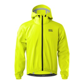 ROCKBROS Reflective Cycling Rain Jacket for Men Cycling Bike Rain Jacket Waterproof Windbreaker Jacket Biking Hiking Running