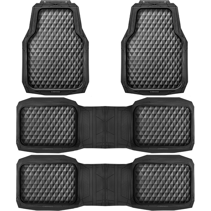 CAR PASS - Alfombrillas de goma resistentes para coche, juego