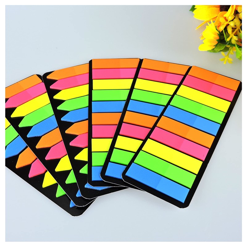 Andiker Pack of 1200 Flag Index Tabs, 5 Colour Post-It