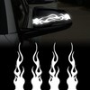 Fokmuaex 4pcs Reflective Flame Stickers, Universal Simulation Flame Decorative Stickers