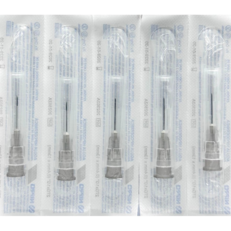 Aguja Hipodérmica 27G x 13mm (1/2”) NIPRO Caja con 100