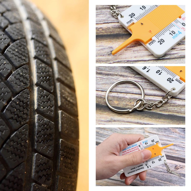 SING F LTD 8PCS Tyre Tread Depth Gauge 0-20 mm