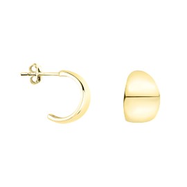 SOFIA MILANI - Women's Earrings 925 Silver - Wide Hoop Earrings, Yellow Gold