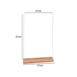 Pack of 2 A4 Stands, Table Stands, T-Stand Advertising Stands, Acrylic Sign Holder, Portrait Format Menu Card Holder, Price Tags Stand, Double-Sided Menu Holder for Office Restaurant