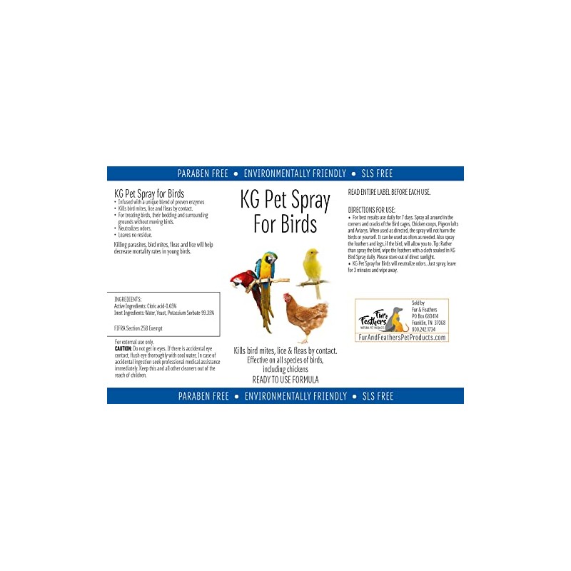 KG Pet Spray for Birds - Ready to Use Formula