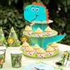 Dinosaur Cupcake Stand, 3-Tier Cardboard Cupcake Stand Holder Dessert Tower