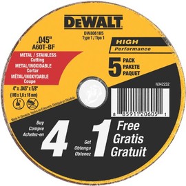 DEWALT Cutting Wheel, All Purpose, 4-Inch (DW8061B5), 4 Inch by 0.045-Inch