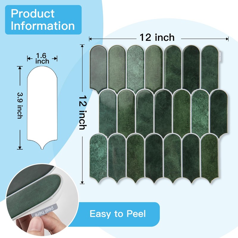 Art3d 12 x 12 Inch Heavy-Duty Peel and Stick Backsplash,