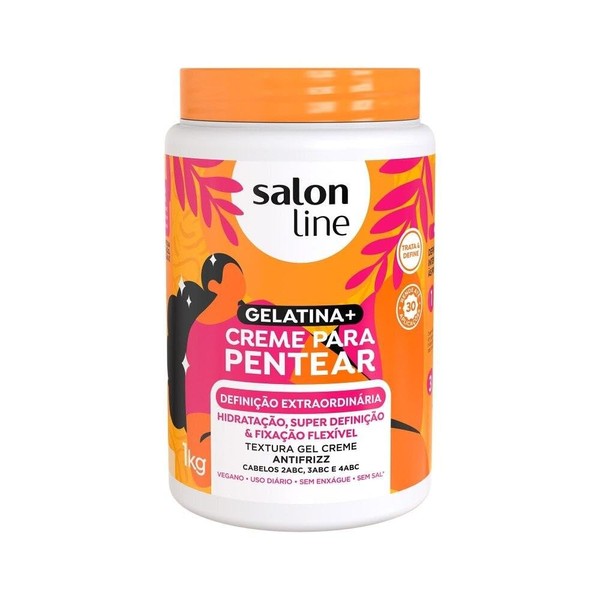 Salon Line - Linha Creme para Pentear - Gelatina Definicao Extraordinaria 1000 Gr - (Combing Cream Collection - Extraordinary Definition Gelatin Net 35.27 Oz)