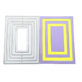 Metal Nested Rectangle Frame Cutting Dies, Dotted Layering Die Cuts for Card Making Stencil Embossing Tool Scrapbooking DIY Etched Craft Dies