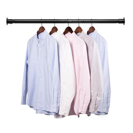 Closet Rod, 17 to 96 Inch Adjustable Closet Rods for Hanging Clothes Heavy Duty Closet Hanging Rod Metal Black Closet Poles for Wardrobes