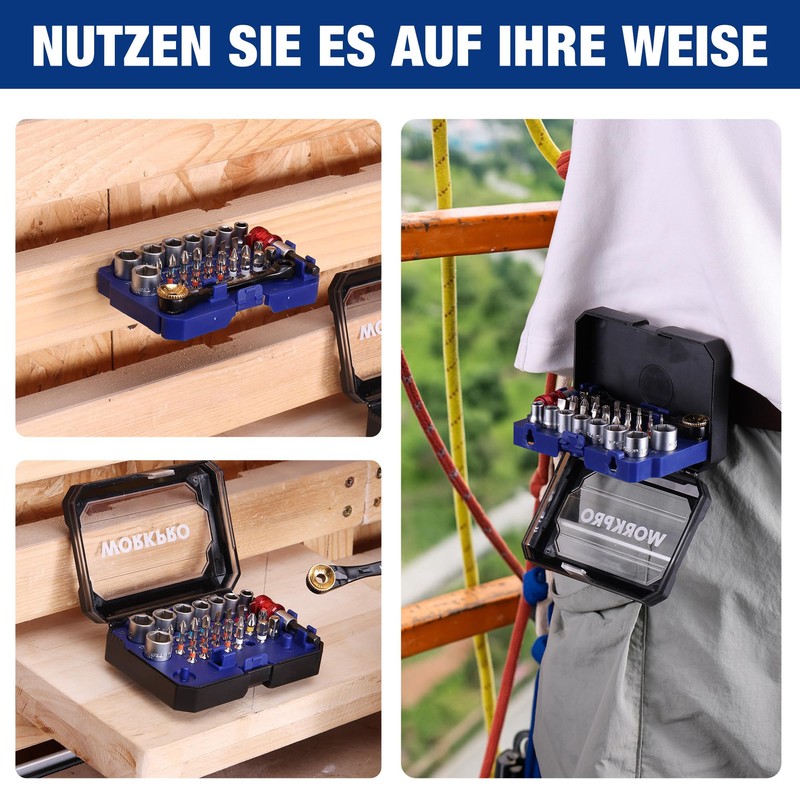 WORKPRO Socket Set 1/4" Drive, 34 Piece Socket and Bit