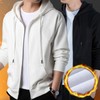 Daily hood zip-up basic fit brushed unisex Outer White 100