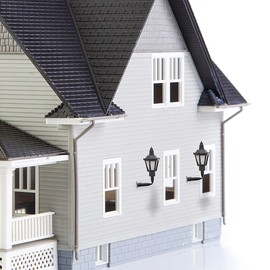 MILISTEN 6Pcs Dollhouse Wall Lamp Dolls House Miniature Lighting Mini Outdoor Lantern Lamp Model Miniature Wall Sconce for Sand Table Dollhouse Accessories