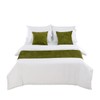 AMBERIS Bed Runner Green, Chenille Soft No Fading Modern Bed