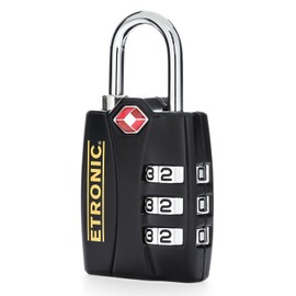 ETRONIC T6 TSA-Approved Lock TSA Open Alert Indicator Resettable Combination TSA-Accepted Luggage Lock, 1-3/16in (30mm) Wide (4 Pack)