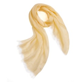 Prettystern Unisex Mottled Plain Long Lightweight Summer Linen Scarf, T33 Light Yellow