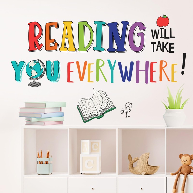DECOWALL DS9-8092 Reading Corner Wall Stickers Decals Décor Classroom Kids