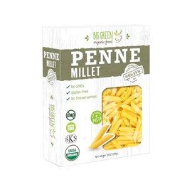 Big Green Organic Food- Organic Millet Penne, Gluten-Free, Lectin-Free, Non-GMO, Vegan, Wheat and Rice Alternative, 8.8oz (1)