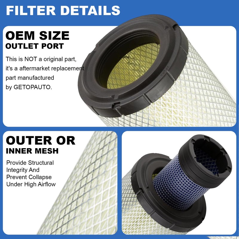 GETOPAUTO P828889 & P829333 Air Filters Set Compatible with Fleetguard