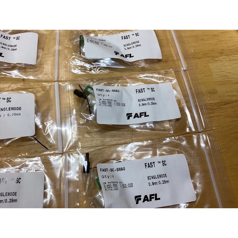 AFL FAST-SC-SMAU FastConnect SC APC Singlemode Fiber Optic Connectors (Lot