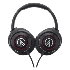 オーディオテクニカ SOLID BASS ポータブルヘッドホン 重低音 ブラックレッド ATH-WS770 BRD