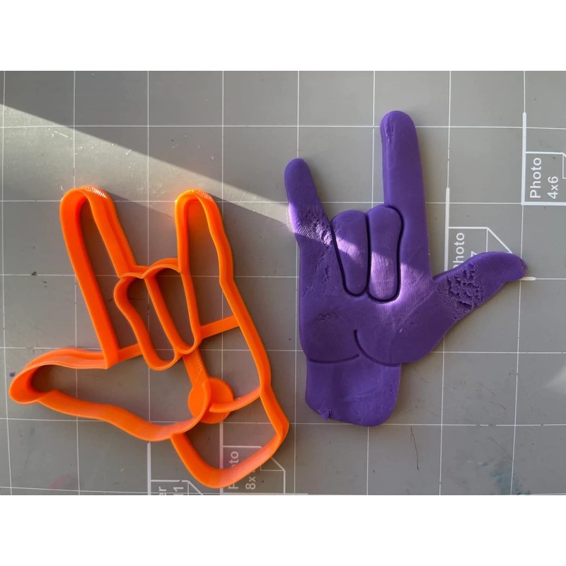 Hook Em Horns Cookie Cutter - I Love You Shield