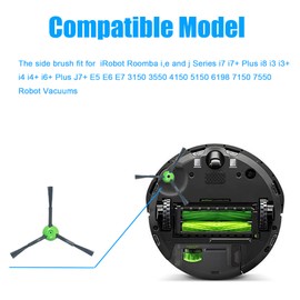 Vanclearidea Replacement Side Brushes Compatible with iRobot Roomba i,e and j Series i7 i7+ Plus i8 i3 i3+ i4 i4+ i6+ Plus J7+ E5 E6 E7 3150 3550 4150 5150 6198 7150 7550 Robot Vacuums