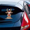 Iprokiu Cute Christmas Santa Claus Peeking Car Sticker Reindeer Snowman