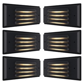 Sunco Lighting 6 Pack Outdoor Step Lights LED, 12-24V Low Voltage Deck Lighting for Patio, 200 LM, 3000K Warm White, 5W, IP65 Rated Waterproof, Aluminum/Plastic Housing, Bronze - FCC, RoHS, ETL.