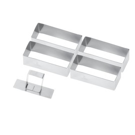 Gobel 881780 Box of 4 Rectangular Shape Push Switch Stainless Steel