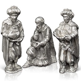 DANFORTH The Three Kings Nativity Set – Handcrafted Pewter Nativity Wisemen Figurines – Made in USA