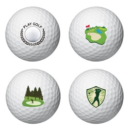 PLIGREAT Golf Elements Golf Ball Markers, Colorful Marking Stickers 2 Sheets Cartoon Style Golf Ball Customise Markers Golfer Gift Golfing Accessories