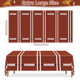 Lemicin 3 Pack Football Party Tablecloth 54 x 84 Inch, Disposable Plastic Table Cloth for Football Party Birthday Party Games Decoration Outdoor Picnics Dining Table Cover