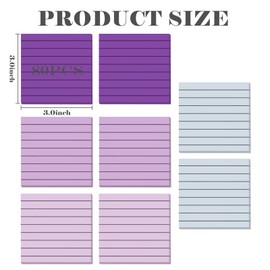 BAYTORY 640 Sheets Gradient Pop Paper Up Sticky Notes, Lined Sticky Notes, Colorful Self-Stick Note 3 x 3 in, Memo Pads for Home Office School Supplies (Purple)