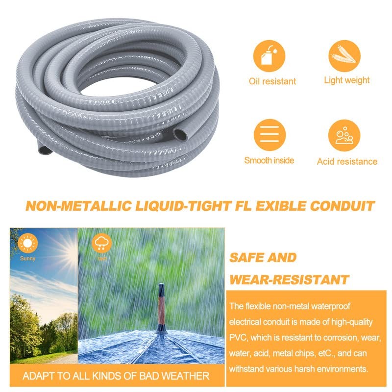 Wocloer PVC Liquid-Tight Conduit - 2 Inch 25 Foot Flexible